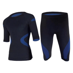 Blue Miha Bodytec Machine Ems Body Training Suit Lyocell Polypropylene Polyamide Elastan Blue Ems Underwear Ems Vest Training Suit XS, S,M,L,XL - Guangzhou Itech Aesthetics Co.,Ltd