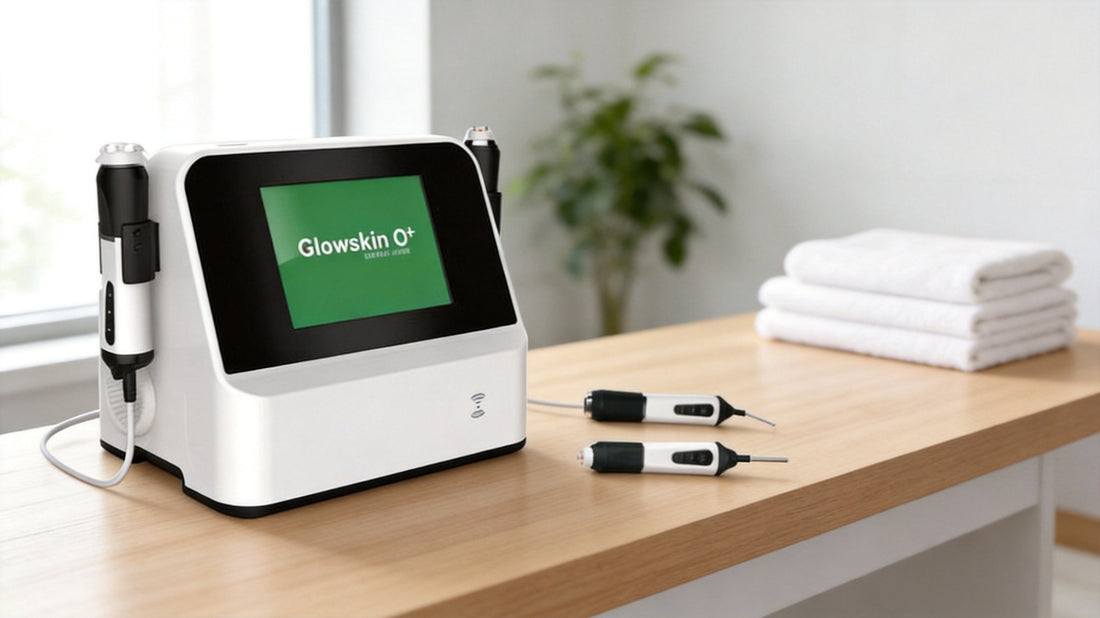 CO2 bubble facial machine with RF handpiece on a spa treatment room table