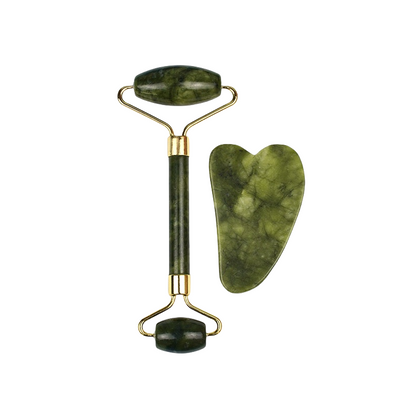 Natural Jade Roller and Gua Sha Set – Dual-Head Facial Massager for Face and Eye
