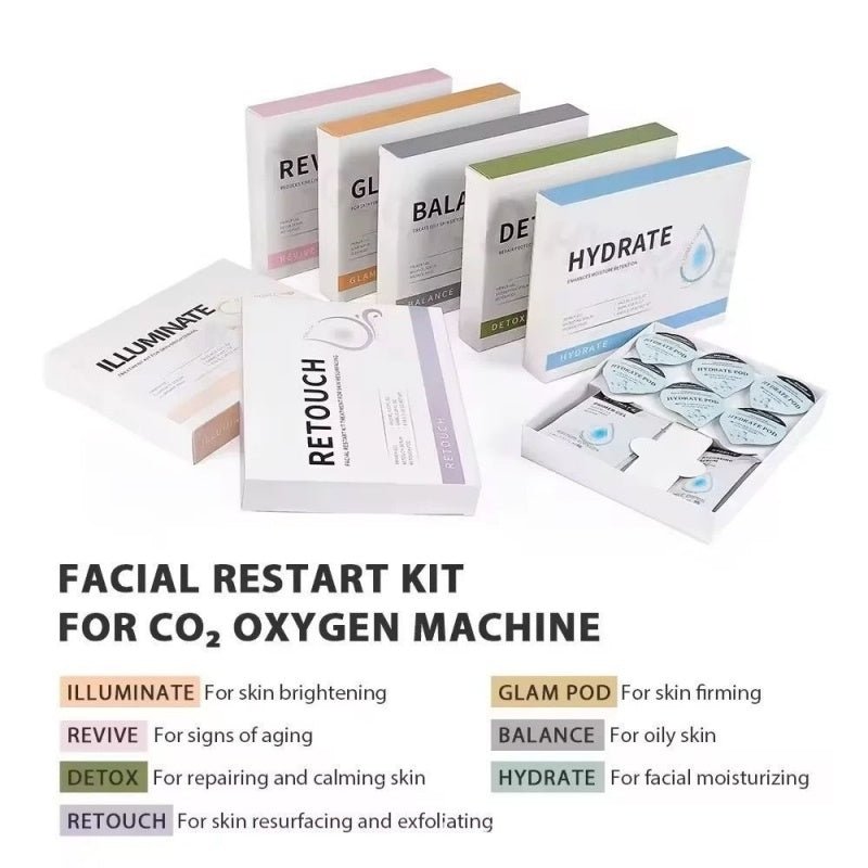 7-Type CO2 Oxygen Facial Capsule Kit for Bubble Dermabrasion Machines