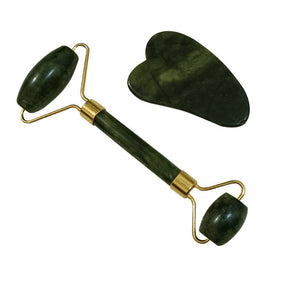 Natural Jade Roller and Gua Sha Set – Dual-Head Facial Massager for Face and Eye
