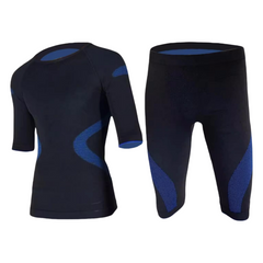 Blue Miha Bodytec Machine Ems Body Training Suit Lyocell Polypropylene Polyamide Elastan Blue Ems Underwear Ems Vest Training Suit XS, S,M,L,XL