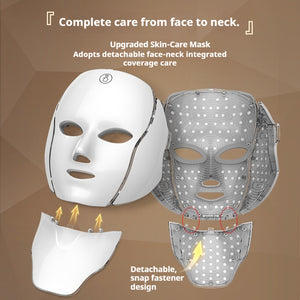 7-Color LED Face and Neck Mask, Cordless Rechargeable Photon Skincare Device