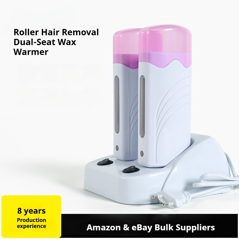 Dual Roll-On Wax Heater for Hair Removal, 2 × 100 g Chambers, 40 W × 2