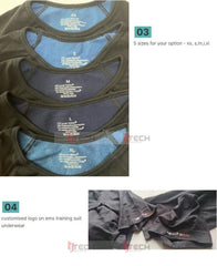 Blue Miha Bodytec Machine Ems Body Training Suit Lyocell Polypropylene Polyamide Elastan Blue Ems Underwear Ems Vest Training Suit XS, S,M,L,XL - Guangzhou Itech Aesthetics Co.,Ltd