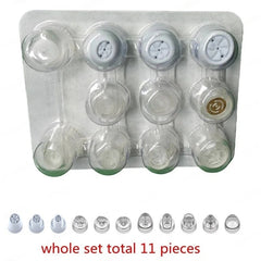 Assorted hydrodermabrasion nozzles for vacuum massager