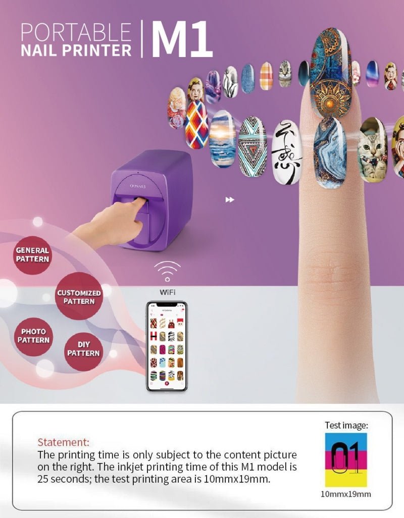 O2nails M1 Professional Mobile Nail Art Printer — WiFi Controlled, Intelligent DIY Nail Machine - Guangzhou Itech Aesthetics Co.,Ltd