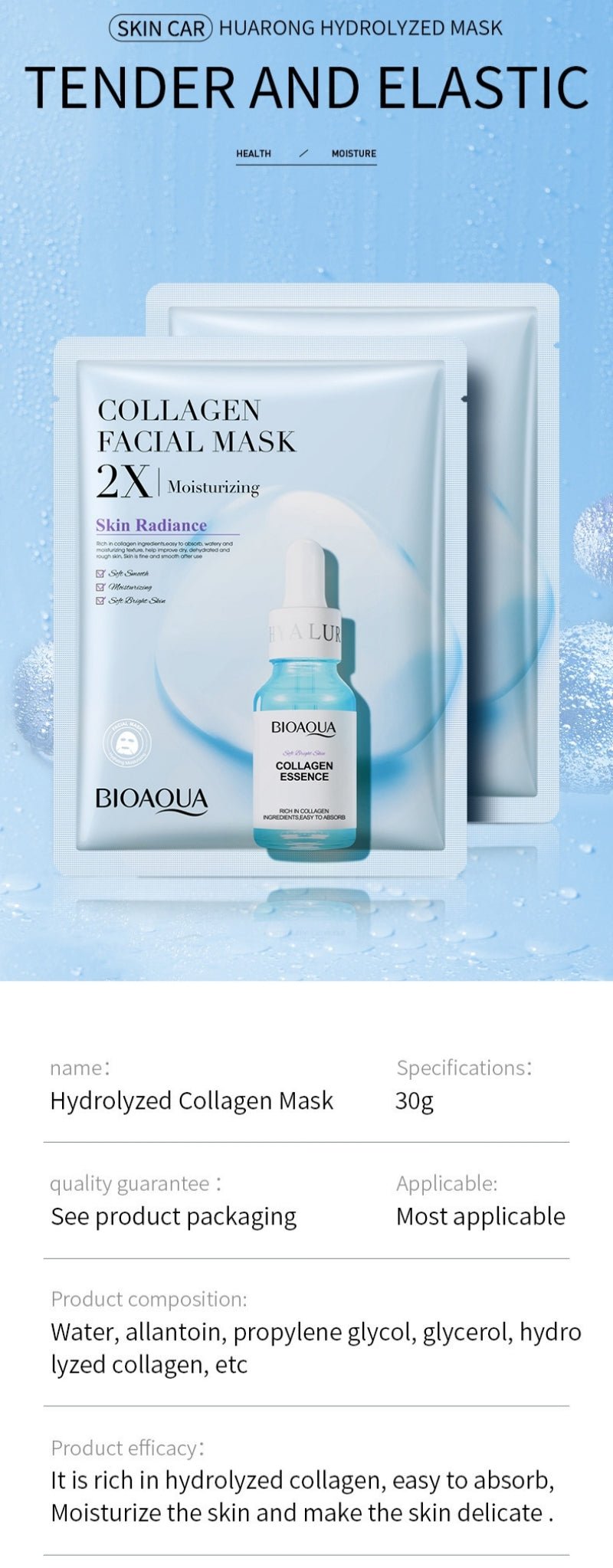 Sheet Face Mask Set — Centella, Collagen, Vitamin C & Hyaluronic Acid - Guangzhou Itech Aesthetics Co.,Ltd