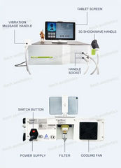 Shock Wave Therapy Machine 8Bar Focused Shockwave 2 Handles Eswt Acoustic Physiotherapy Device For
